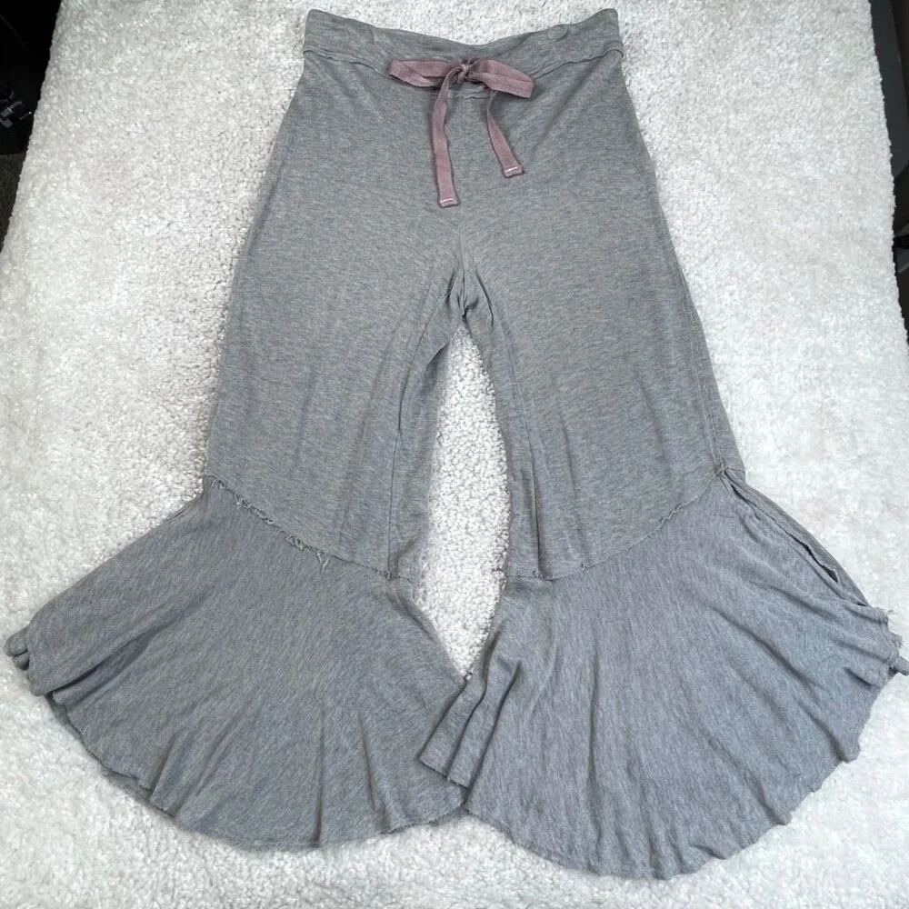Free People Movement Sweet Flow Ruffle Pant Gray - Picture 2 of 11